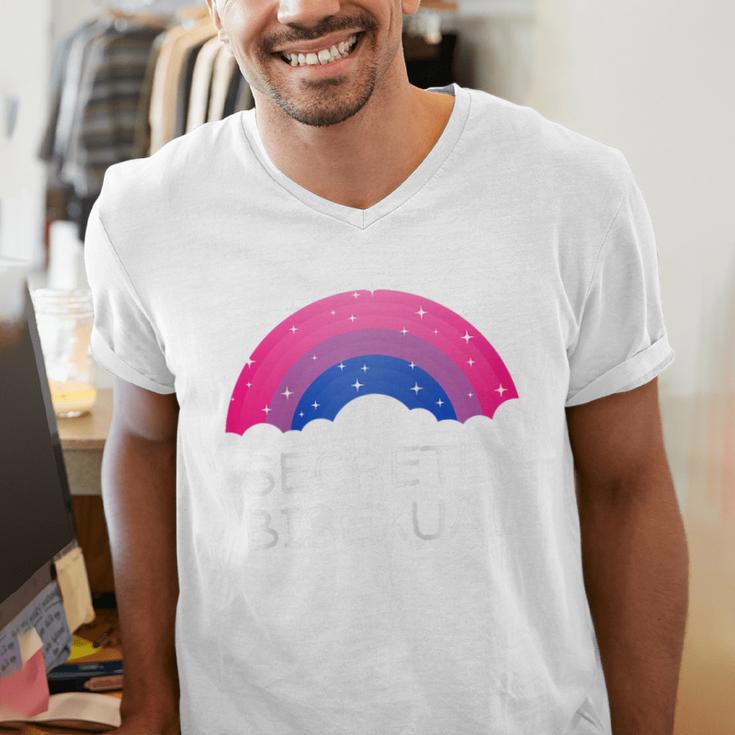 Secretly Bisexual Bi Introvert Bi Pride Antisocial LGBTQ Raglan Baseball Tee Men's V-Neck T-Shirt Secretly Bisexual Bi Introvert Bi Pride Antisocial LGBTQ Raglan Baseball Tee Men's V-Neck T-Shirt