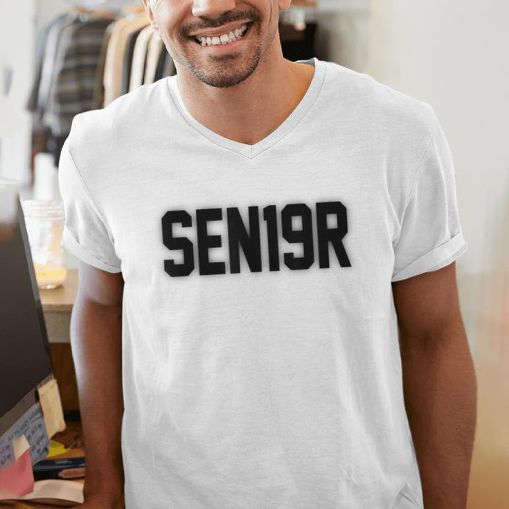 SEN19R Senior 2019 High School Graduation Party T-Shirt Men's V-Neck T-Shirt