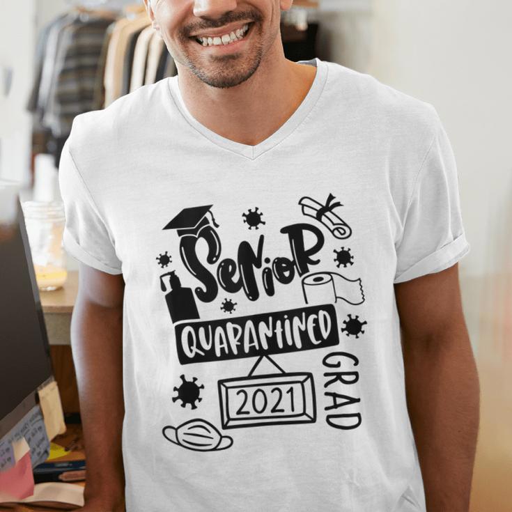 Senior 2021 Graduate 12th Grade Quarantine Senior Graduation Men's V-Neck T-Shirt