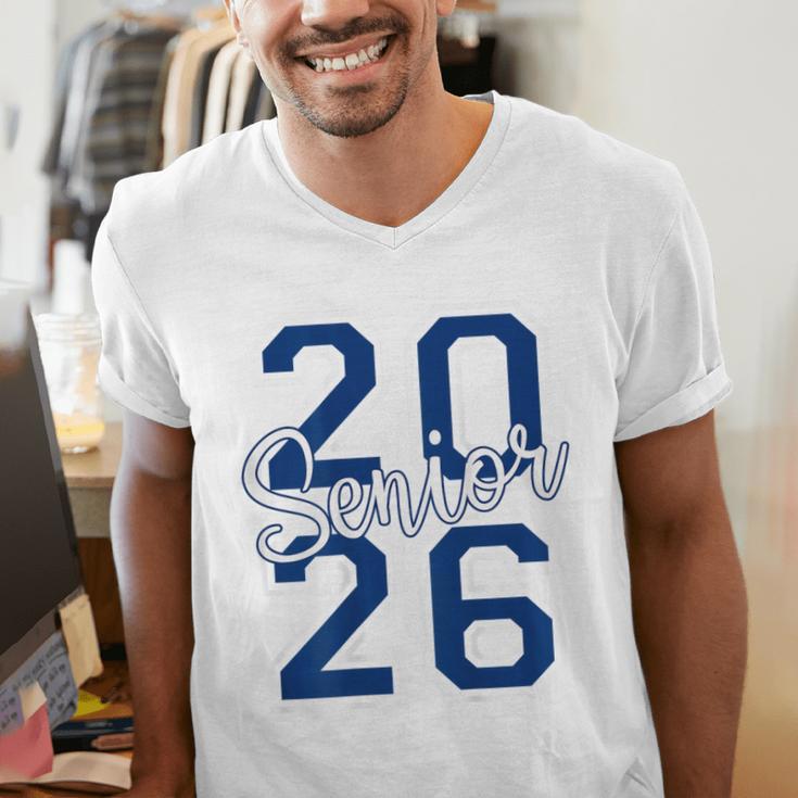 Senior 2026 Graduation Varsity Navy Blue On The Back Men's V-Neck T-Shirt