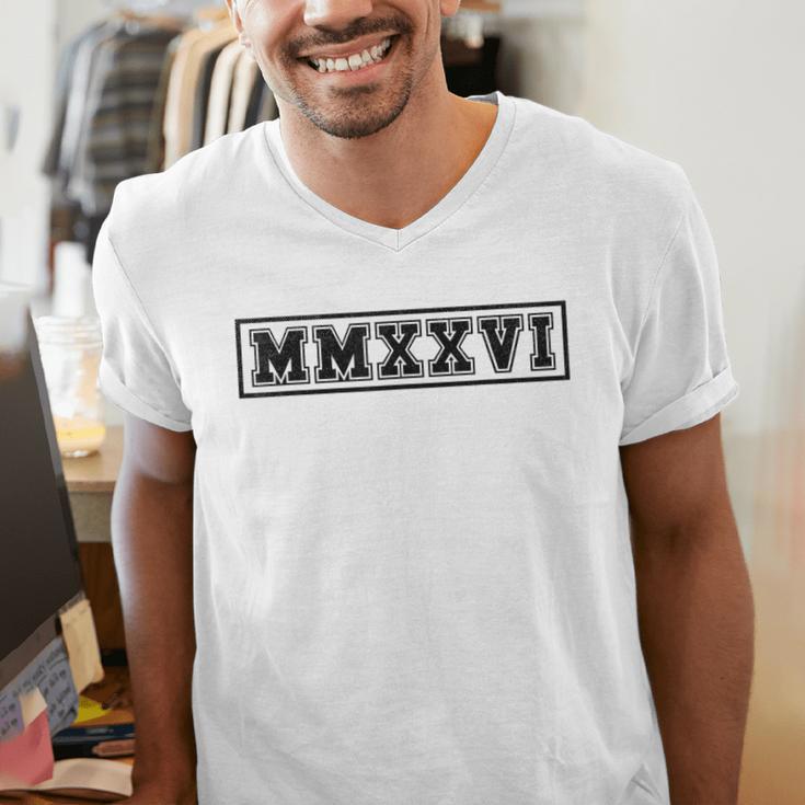 Senior 2026 MMXXVI Graduate Class Of 2026 Graduation Men's V-Neck T-Shirt