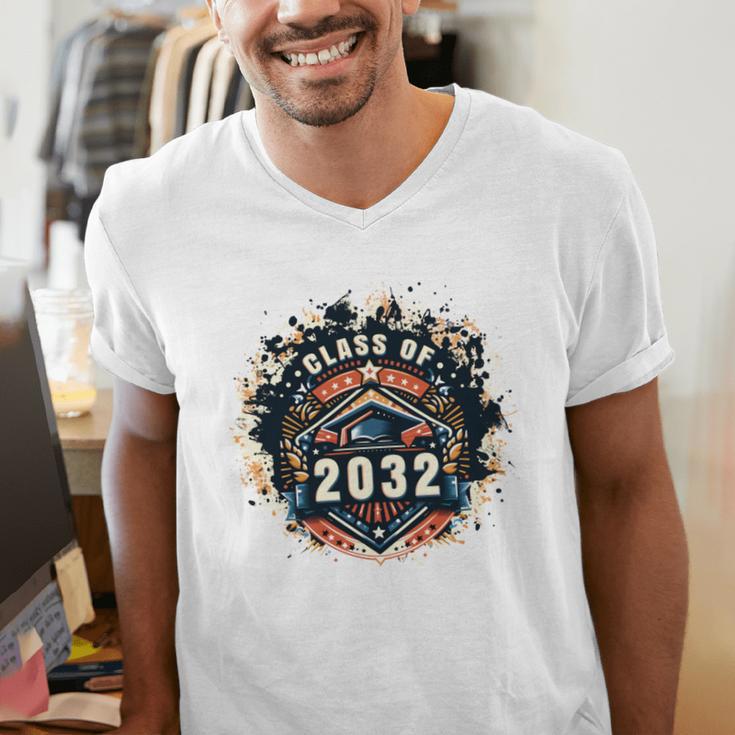 Senior 2032 Class Of 2032 Seniors Graduation 2032 Senior 32 Men's V-Neck T-Shirt