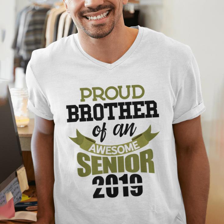Senior Class Of 2019 Tshirt Graduation Awesome Brother Men's V-Neck T-Shirt