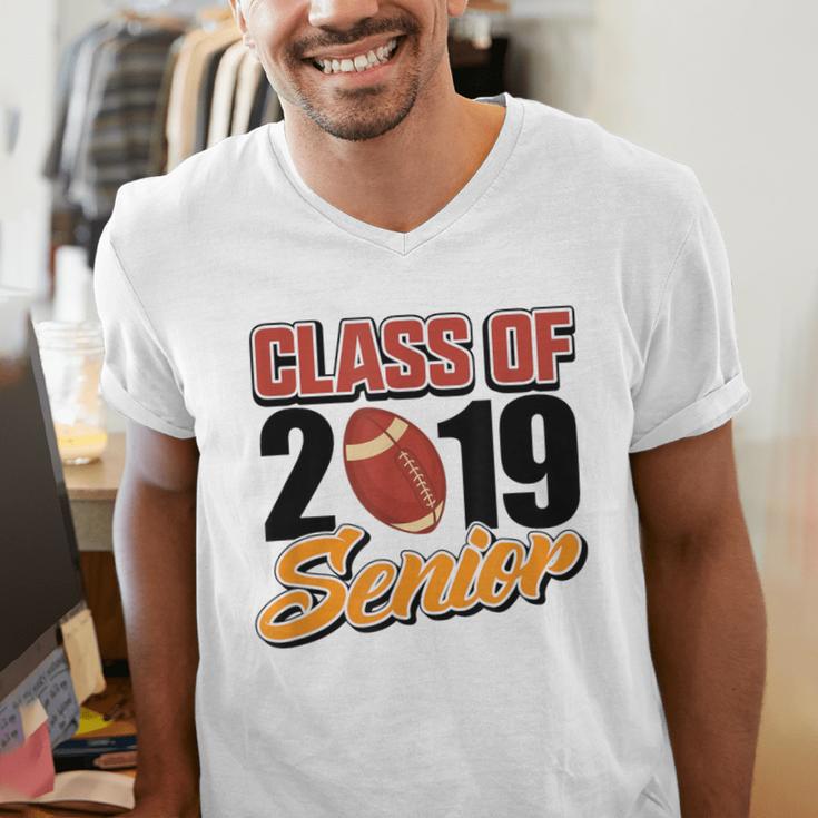Senior Class Of 2019 Tshirt Graduation Students Football Men's V-Neck T-Shirt