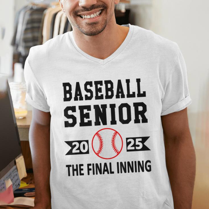 Senior Class Of 2025 Baseball Senior Night Graduation Party Men's V-Neck T-Shirt