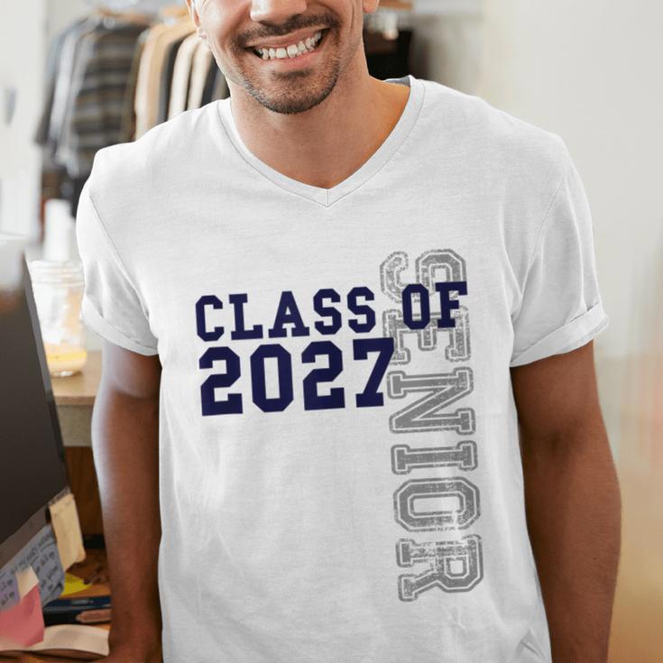 Senior Class Of 2027 Graduation Year High School & College Men's V-Neck T-Shirt