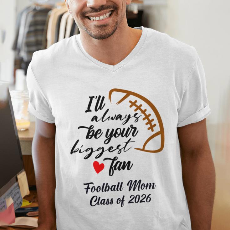 Senior Football Mom Class Of 2026 Graduation Graduate Men's V-Neck T-Shirt