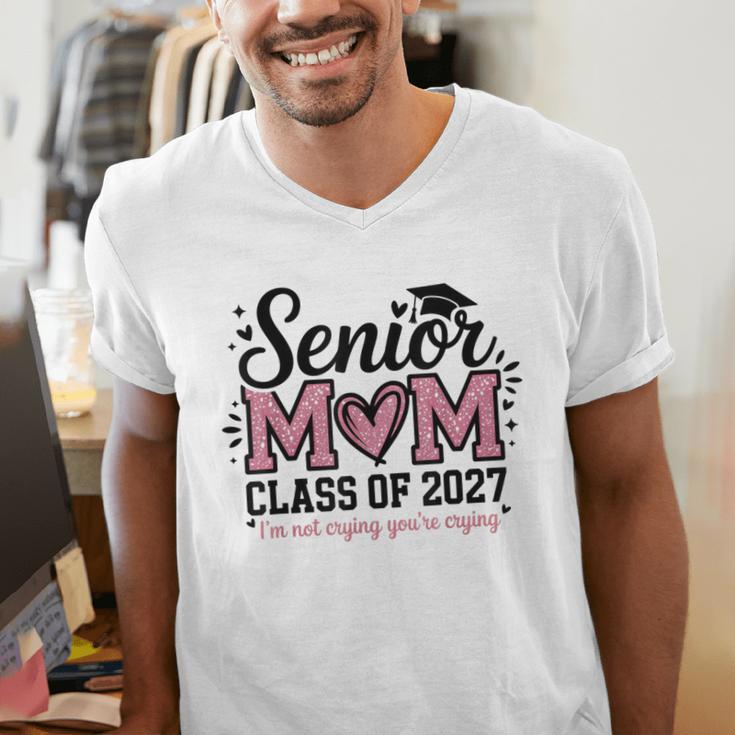Senior Mom 2027 Class Of 2027 Graduation Proud Senior Mother Men's V-Neck T-Shirt