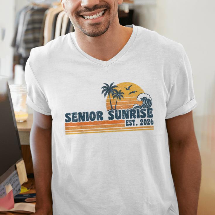 Senior Sunrise 2026 Graduation Cool Retro High School Men's V-Neck T-Shirt