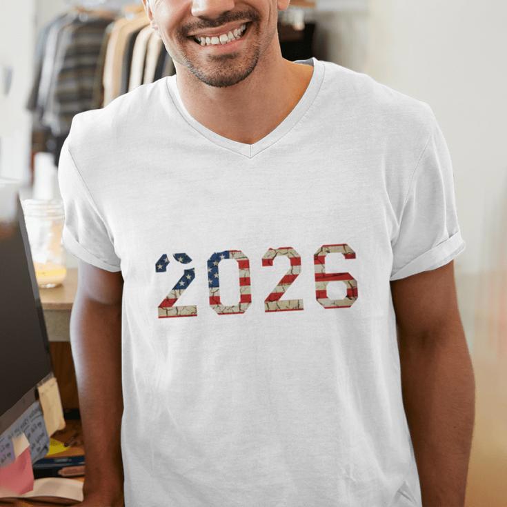 Senior Year 2026 American Flag USA Graduation Class Of 2026 Men's V-Neck T-Shirt