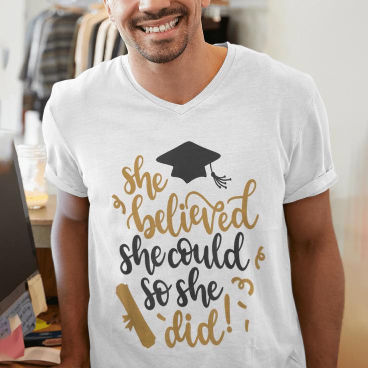 She Believed She Could So She Did Graduation Shirt Men's V-Neck T-Shirt