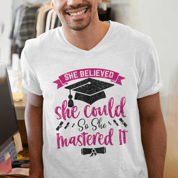She Believed She Could So She Mastered It Graduation Men's V-Neck T-Shirt