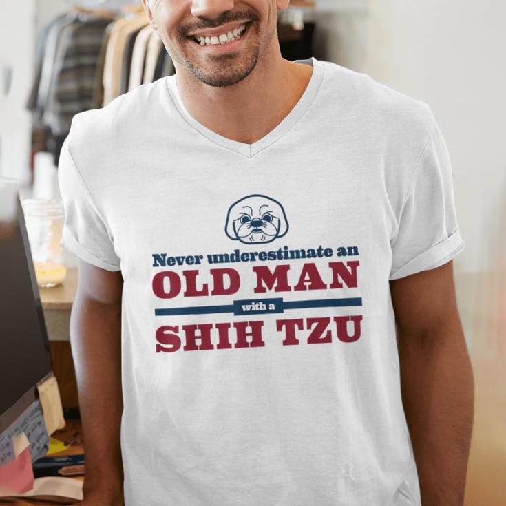 Shih Tzu Dad Shirt Never Underestimate An Old Man Gift Tee Men's V-Neck T-Shirt Shih Tzu Dad Shirt Never Underestimate An Old Man Gift Tee Men's V-Neck T-Shirt