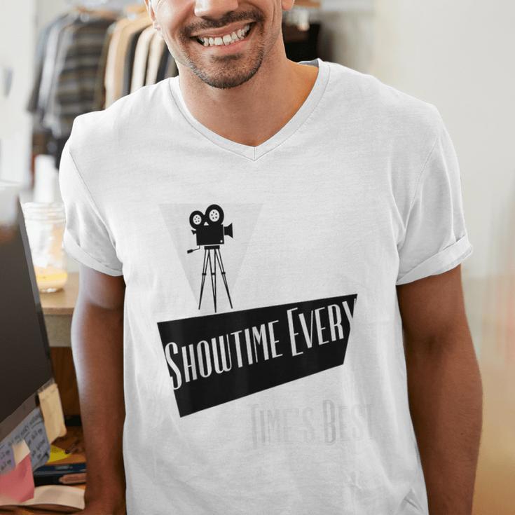 Showtime Every Moment Cinema Nostalgia Film Buff Humor Men's V-Neck T-Shirt