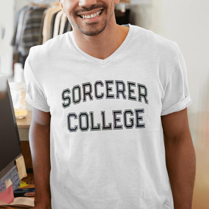Silly Don'T Call Me SORCERER COLLEGE Introvert Sarcastic Men's V-Neck T-Shirt Silly Don'T Call Me SORCERER COLLEGE Introvert Sarcastic Men's V-Neck T-Shirt