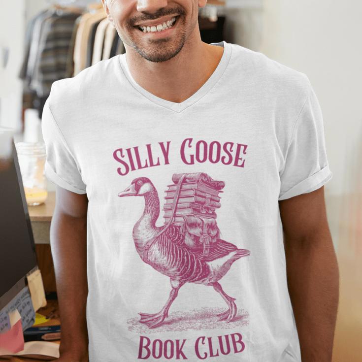 Silly Goose Book Club Men's V-Neck T-Shirt