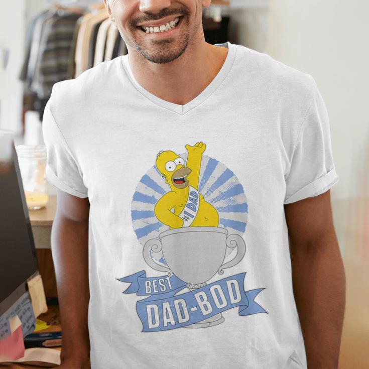 The Simpsons Father's Day Homer Best Dad BOD Men's V-Neck T-Shirt