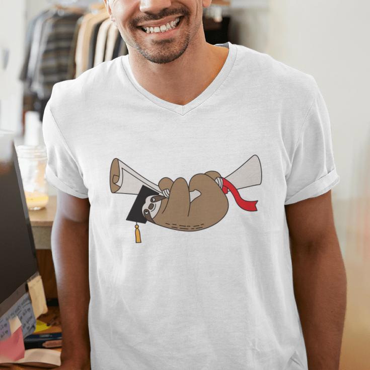 Sloth Graduation Shirt I Did It Diploma Grad Men's V-Neck T-Shirt