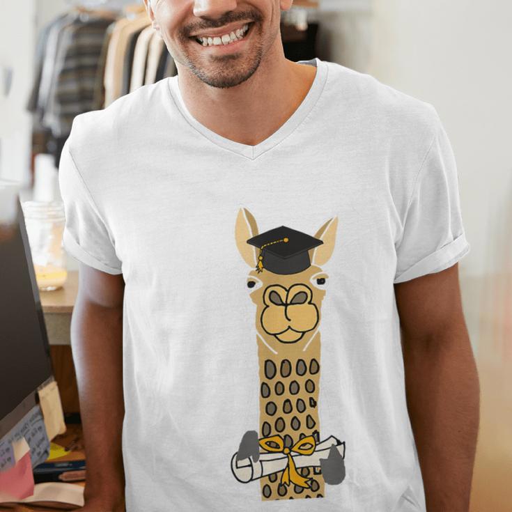 SmileteesGrad Llama Graduation T-Shirt Men's V-Neck T-Shirt
