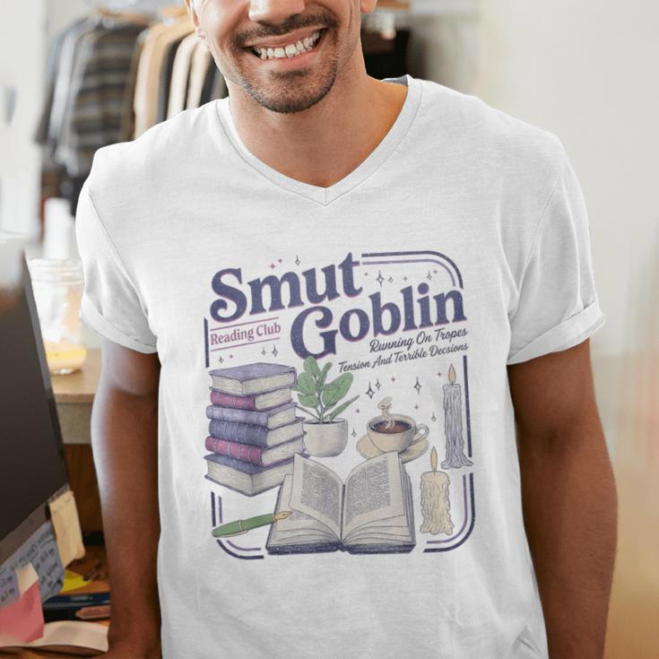 Smut Goblin Reading Club Book Lover Dark Academia Men's V-Neck T-Shirt