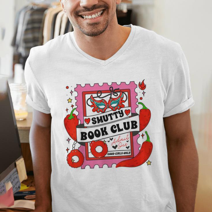 Smut Reader Smutty Vibes Spicy Romance Smutty Book Club Men's V-Neck T-Shirt