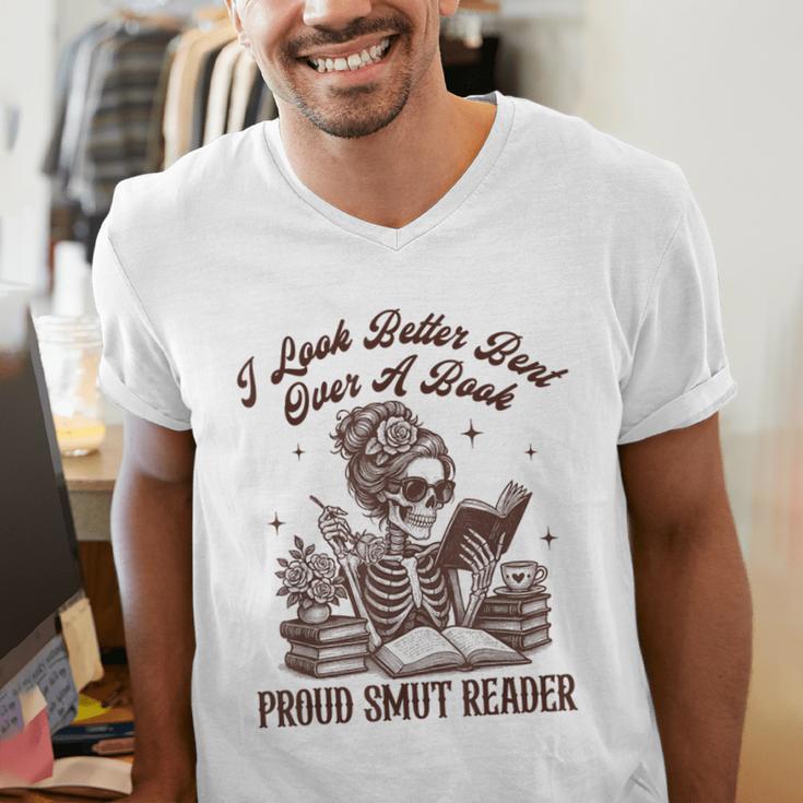 Smut Reader Spicy Romance Look Better Bent That Over A Book Men's V-Neck T-Shirt Smut Reader Spicy Romance Look Better Bent That Over A Book Men's V-Neck T-Shirt