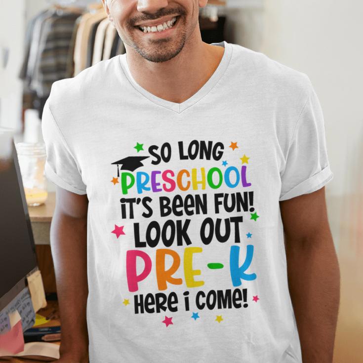 So Long Preschool Pre-K Here I Come Graduation Men's V-Neck T-Shirt