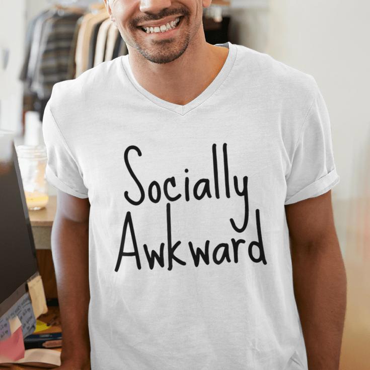 Socially Awkward Introvert Anxious Social Awkwardness Men's V-Neck T-Shirt