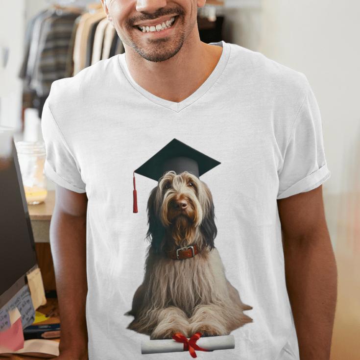 Spinone Italiano Dog Graduation Cap School Graduate Owner Men Women Kids Men's V-Neck T-Shirt