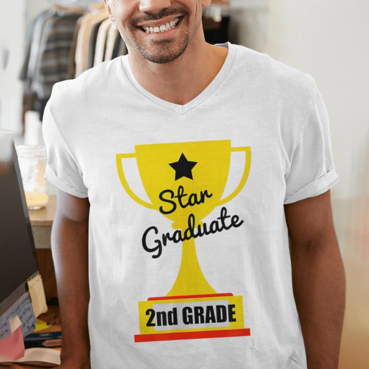 Star Graduate Second Grade Graduation Trophy Cup Men's V-Neck T-Shirt