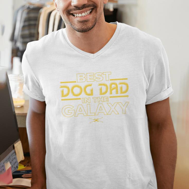 Star Wars Best Dog Dad In The Galaxy Birthday Father’s Day Premium Tri-Blend Men's V-Neck T-Shirt