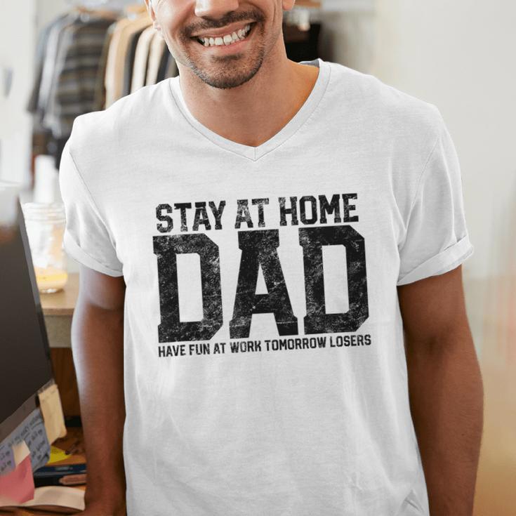 Stay At Home Dad Humor Quote Fathers Quote Men's V-Neck T-Shirt