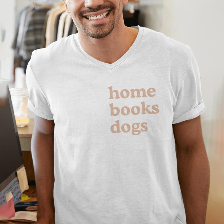 Stay Home Read Books Love Dogs Men's V-Neck T-Shirt Stay Home Read Books Love Dogs Men's V-Neck T-Shirt