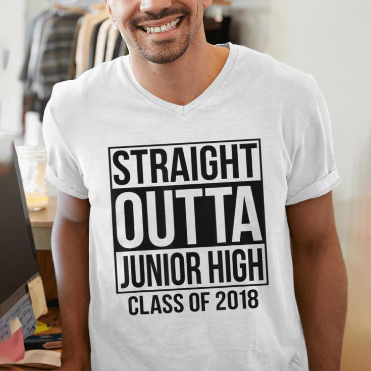 Straight Outta Junior High Graduation Class Of 2018 Men's V-Neck T-Shirt