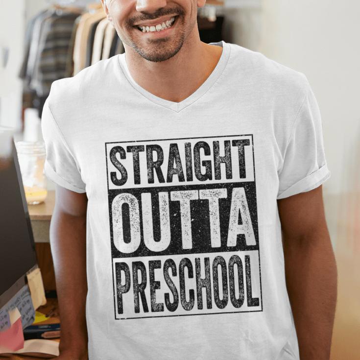 Straight Outta Preschool Shirt Boy Girl Graduation Men's V-Neck T-Shirt
