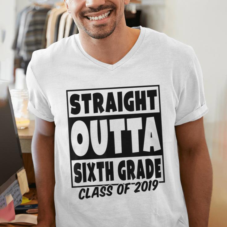 Straight Outta Sixth Grade Class Of 2019 Graduation Men's V-Neck T-Shirt