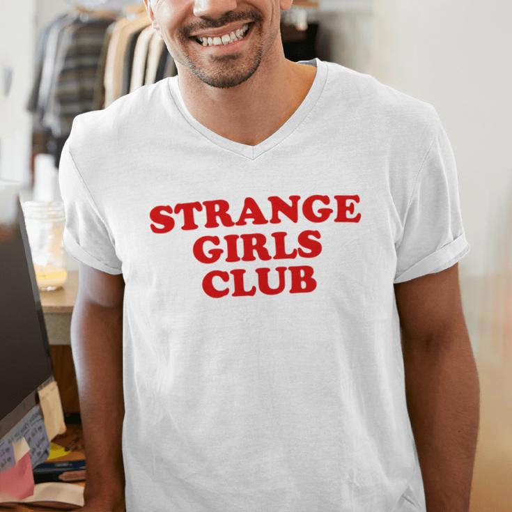 Strange Girls Club Weird Antisocial Introvert Humor Men's V-Neck T-Shirt