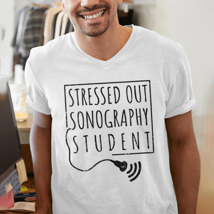 Stressed Sonography Student Ultrasound Tech Graduation Men's V-Neck T-Shirt