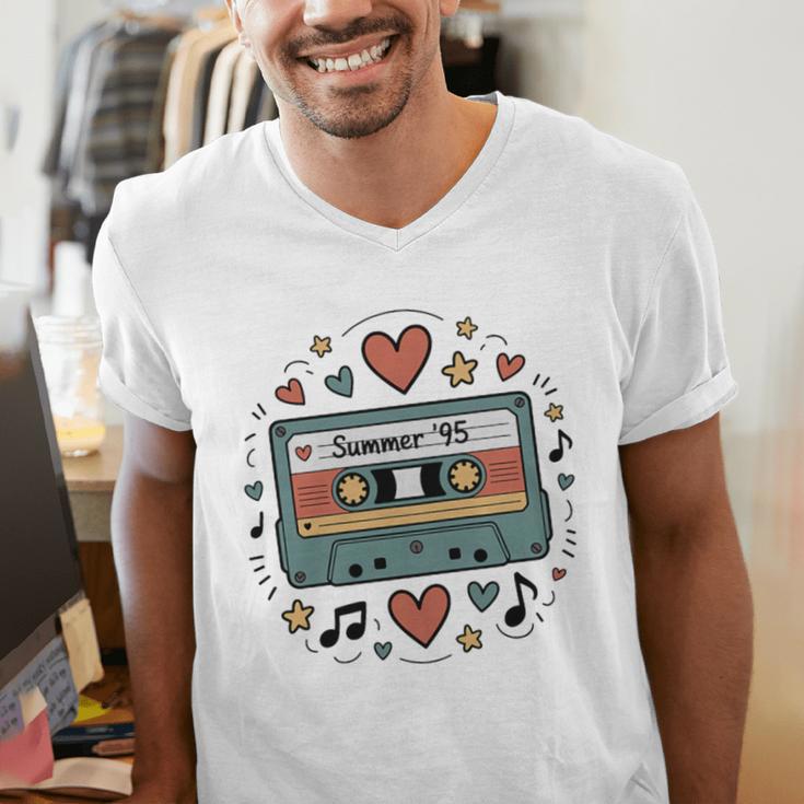 Summer ’95 Retro Cassette Tape Nostalgia Music Lover Premium Tri-Blend Men's V-Neck T-Shirt