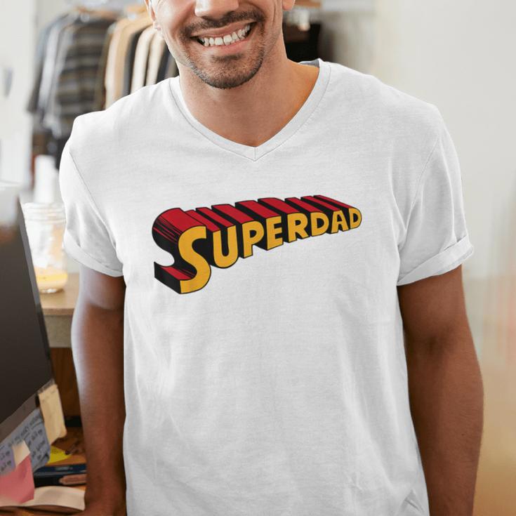 Super Dad Superdad Superhero Dad Men's V-Neck T-Shirt Super Dad Superdad Superhero Dad Men's V-Neck T-Shirt