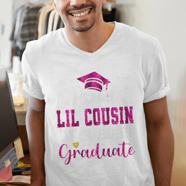 Super Proud Little Cousin Of 2025 Graduate Graduation Family Premium Tri-Blend Men's V-Neck T-Shirt