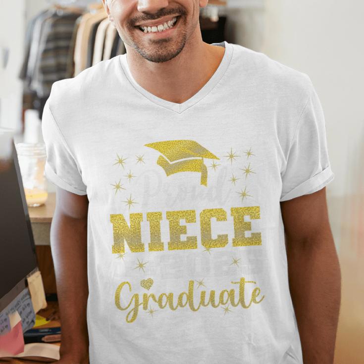 Super Proud Niece Of 2025 Graduate Senior Graduation Family Premium Men's V-Neck T-Shirt