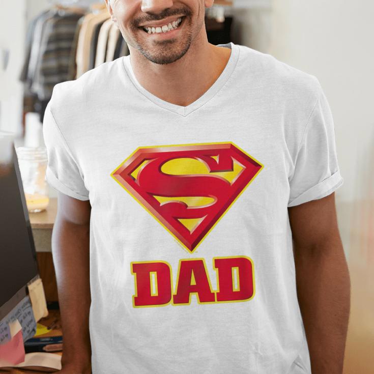 Superman Super Dad Men's V-Neck T-Shirt Superman Super Dad Men's V-Neck T-Shirt