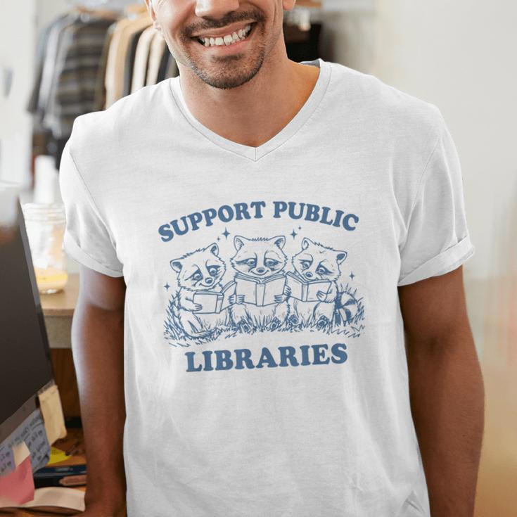 Support Your Local Library Read Banned Books Librarian Men's V-Neck T-Shirt