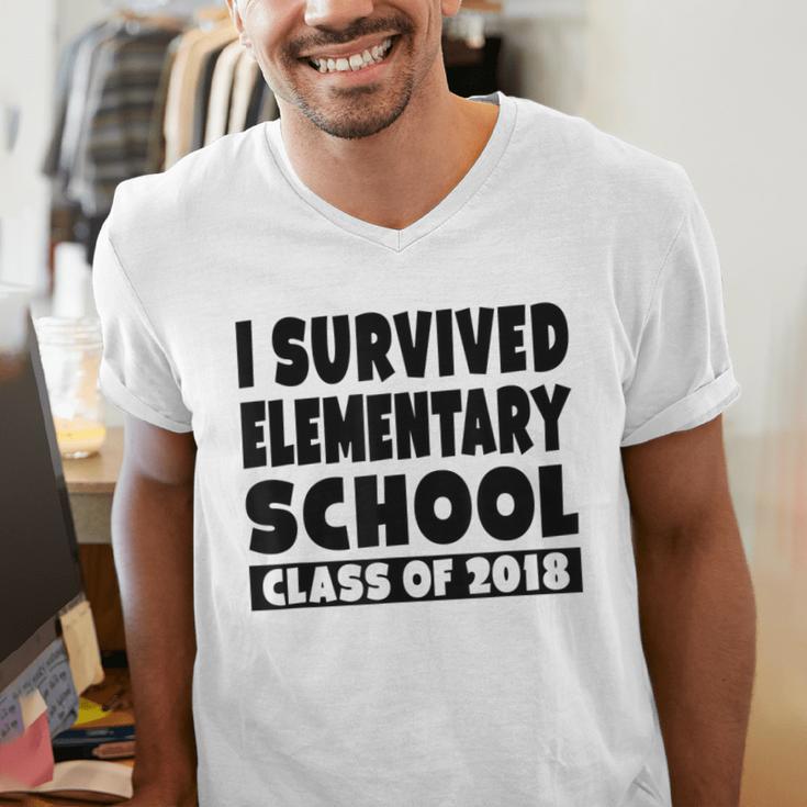 I Survived Elementary School Class Of 2018 Graduation Shirt Men's V-Neck T-Shirt