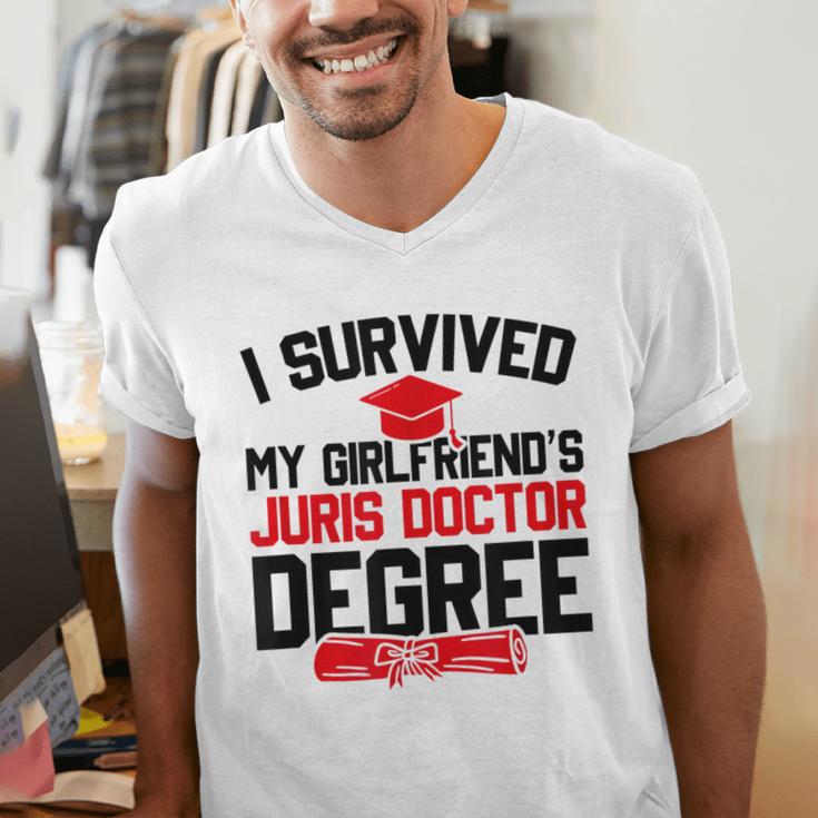 I Survived My Girlfriend's Juris Doctor Degree Graduation Men's V-Neck T-Shirt