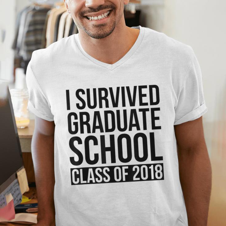 I Survived Graduate School Class Of 2018 Graduation Men's V-Neck T-Shirt