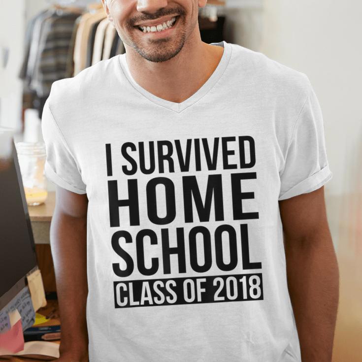 I Survived Home School Class Of 2018 Graduation Men's V-Neck T-Shirt