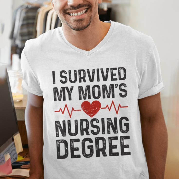 I Survived My Mom's Nursing Degree School Graduation Nursing Men's V-Neck T-Shirt
