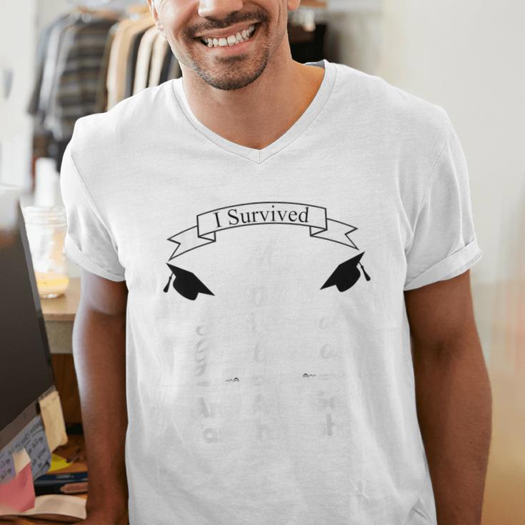 I Survived My Son's High School Graduation Shirt Graduate Men's V-Neck T-Shirt